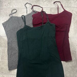 SO Women's Camisole Trio - Gray, Burgundy, Forest Green
